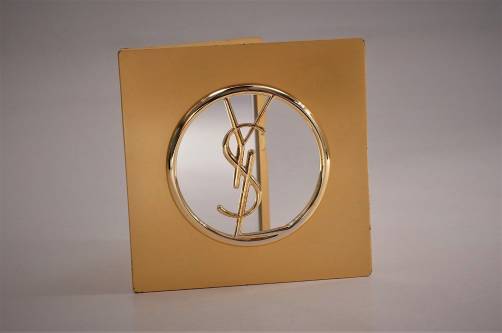 YSL compact makeup mirror gilt, 1980`s ca, French